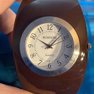 Brown watch with Rounded Design and Cream Dial by Pedre- bracelet style watch